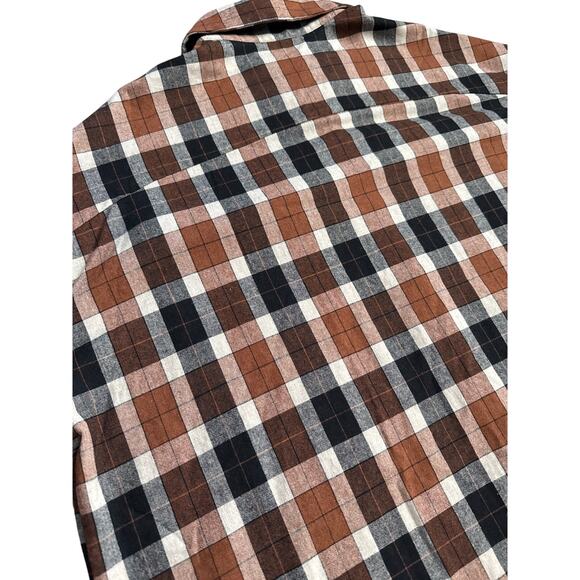 Circus Hotel Plaid Long Sleeve Button Down Shirt Dress Brown Size XL - Picture 10 of 10